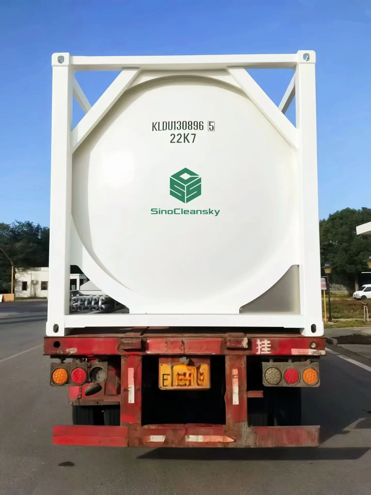 A Truck is transporting an ISO Tank Container to the port