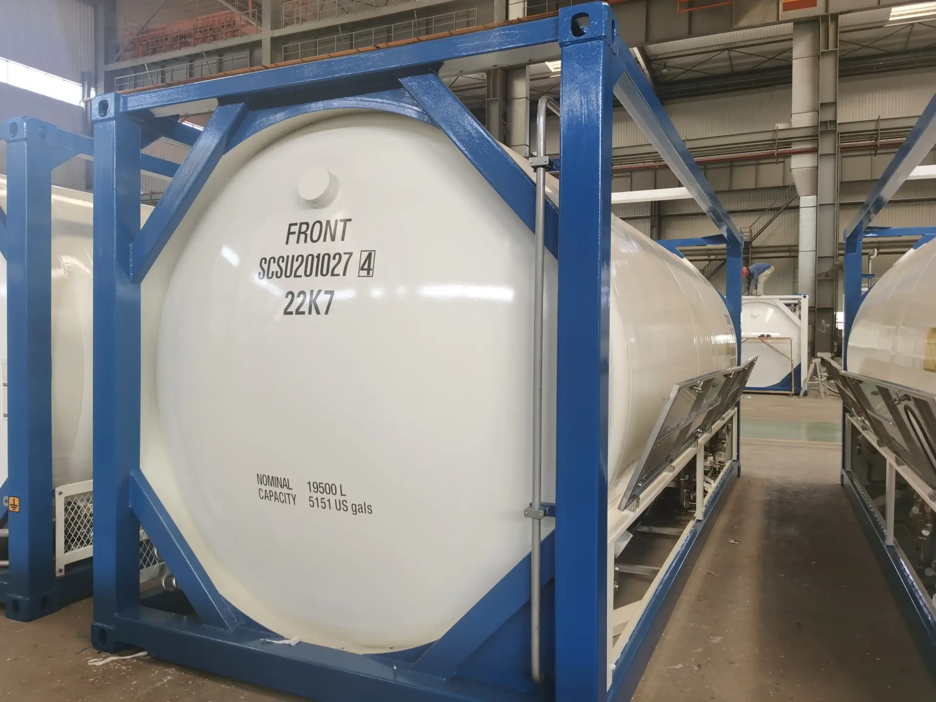 ISO Tank Container with blue frame